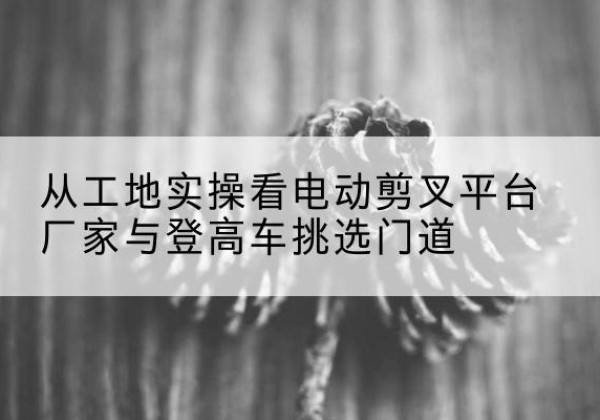 盐都电动剪叉升降平台厂家-从工地实操看电动剪叉平台厂家与登高车挑选门道